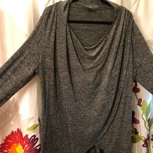 Black & Grey Heather Cross Sweater